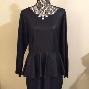 Pleather Ruffle Dress